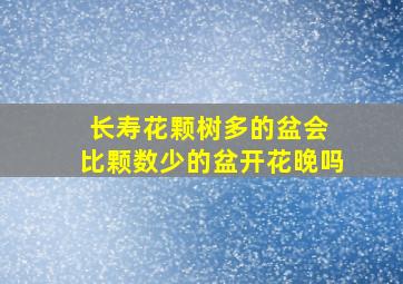 长寿花颗树多的盆会 比颗数少的盆开花晚吗